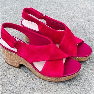 Clarks Fuchsia Suede Shoes
